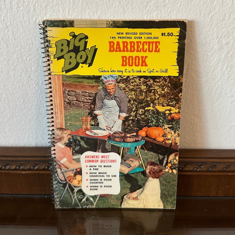 Vintage Big Boy Barbecue Book 1967 Revised Edition Spiral Bound Cookbook Retro